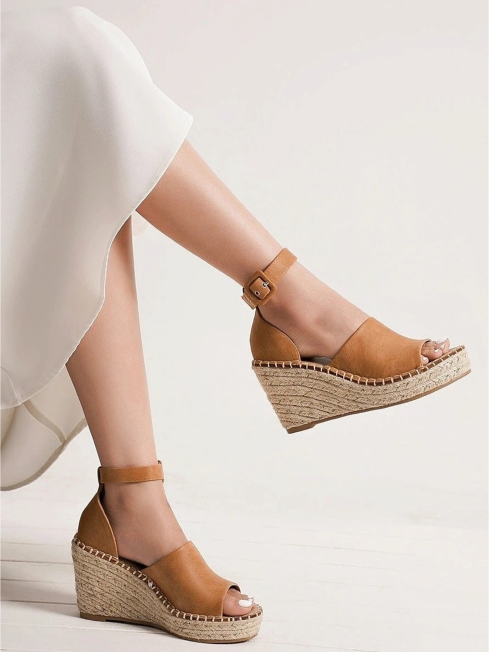 Beast Fisher Felix Espadrille Wedge Sandal Brown & Beige